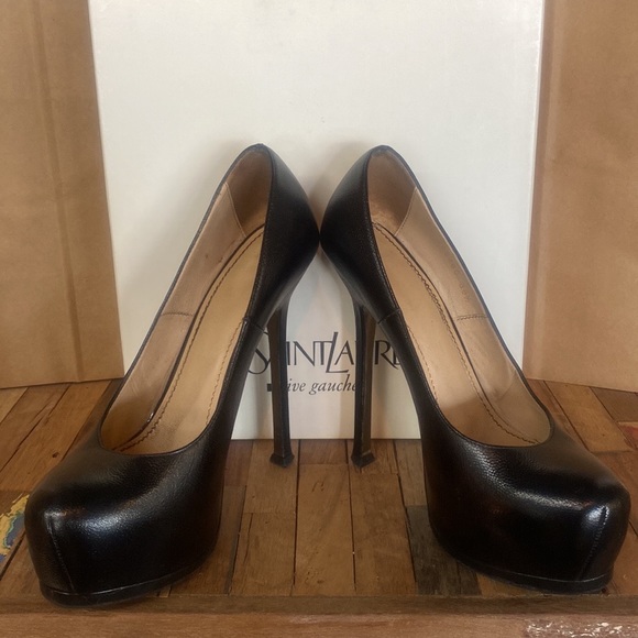 Yves Saint Laurent YSL leather Vernigolf Tribtoo 105 platform high heels, 38.5 - Picture 8 of 11